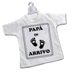 mini t-shirt con ventosa scritta papa' in arrivo