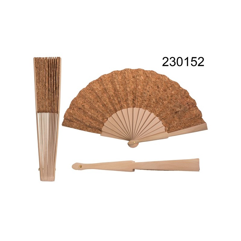 230152 - Ventagli in legno e sughero, ca. 23 cm, 25 pz. per displayEAN 4029811446032