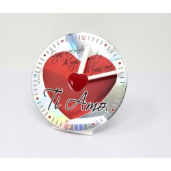 OROLOGIO CD CON APPLICAZIONE CUORE DA TAVOLO