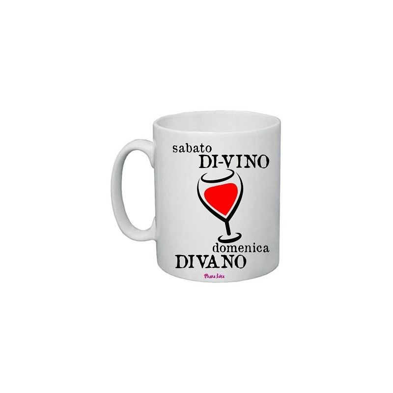 tazza in ceramica uomo o donna con scritta simpatica di-vino