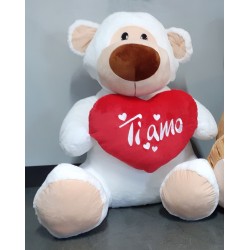 ORSO BIANCO 1 METRO CON CUORE TI AMO