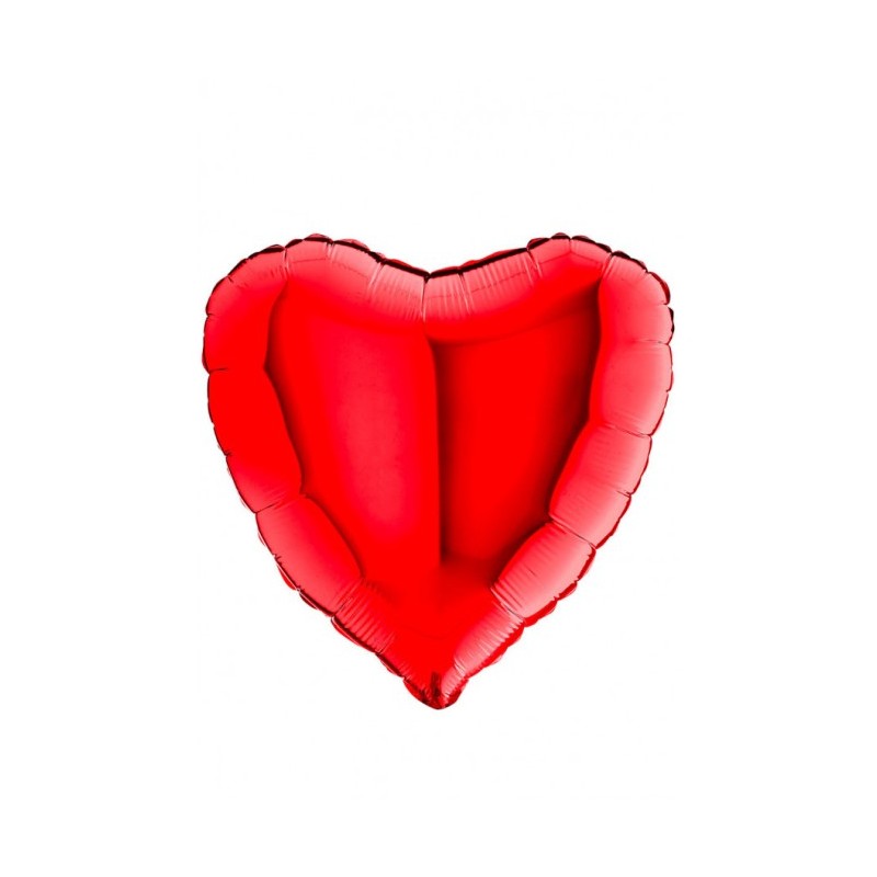Palloncino in foil cuore rosso h.cm.46 in busta con cavallotto