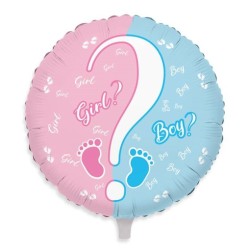 Palloncino Mylar 18" Baby Girl or Boy? cm 45