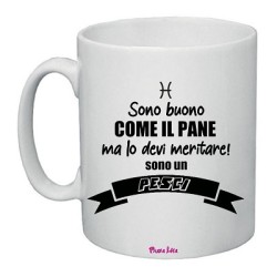 tazza in ceramica uomo o donna con scritta simpatica segno pesci