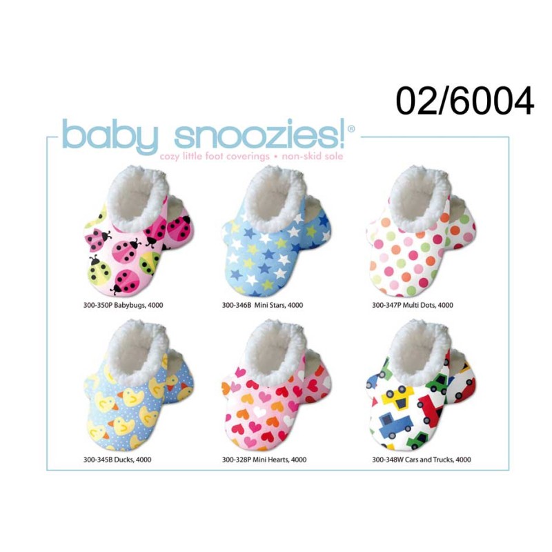 pantofole soft,baby snoozies,da 0 a 12 mesi ,6 ass.