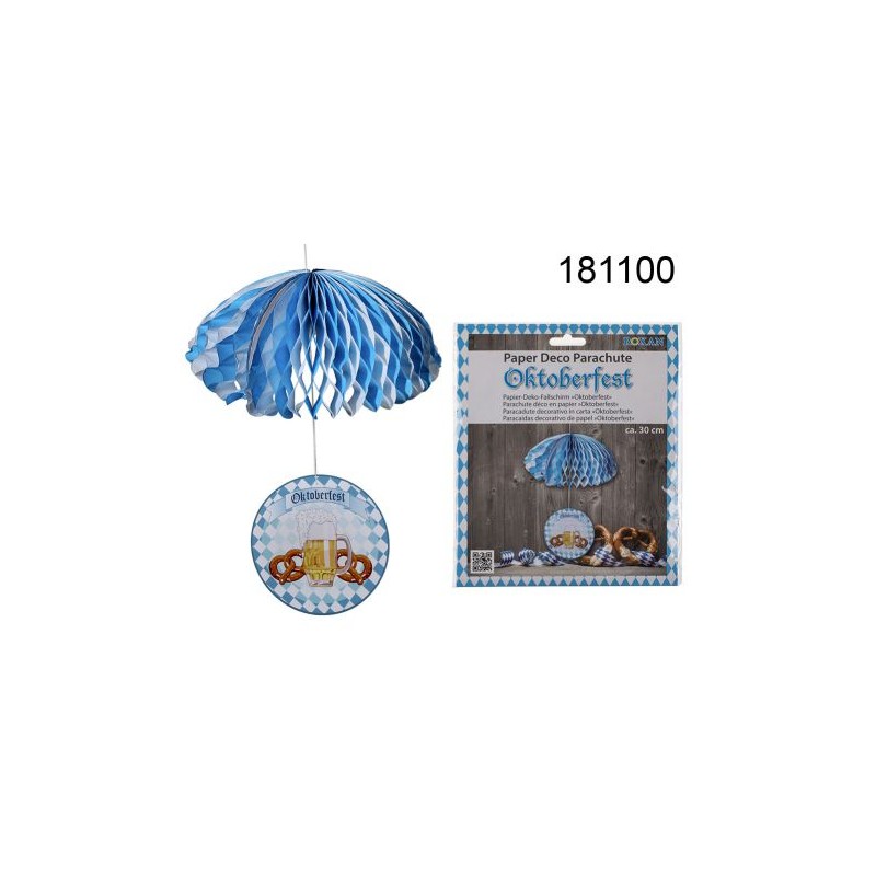 paracadute in carta, Oktoberfest, ca. 30 cm, da appendere, in sacchetto di plastica con headercard, 3888/PALEAN 4029811350582