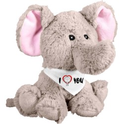 Peluche elefante 22 cm con stampa san valentino i love you