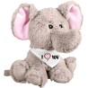 Peluche elefante 22 cm con stampa san valentino i love you