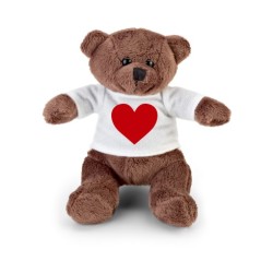 Peluche orsetto con maglietta stampa cuore  cm 12 cod 9525611