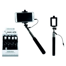 Portacellulare estendibile,Selfie-Stick con spina 3, 5 mm, ca. 82 cm, 12 pz. per display