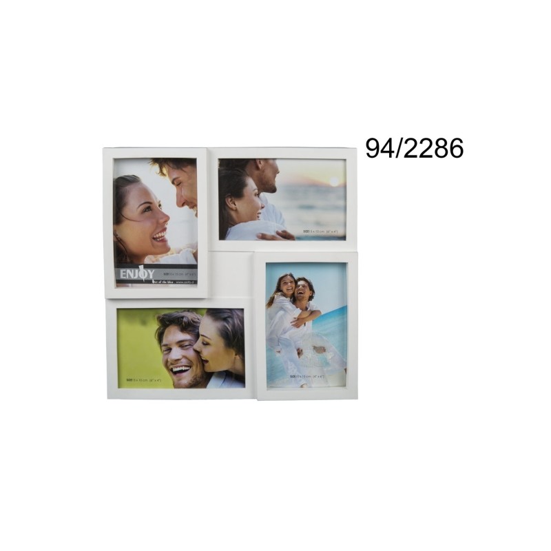 Portafoto bianco in plastica per 4 foto 10 x 15 cm, 720/PALEAN 4029811240739