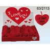 63/2113 - Cuore di peluche rosso, I love you, ca. 10 cm, 48 pz. per displayEAN 4029811145850