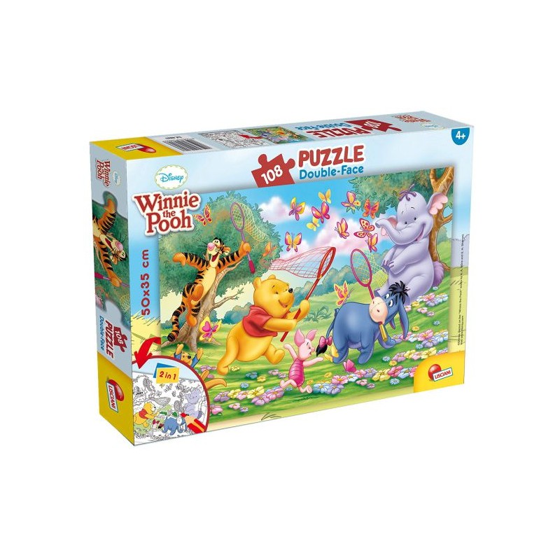 Puzzle winnie the pooh double face 108 pezzi cm 50x35