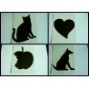 sagoma adesiva per camerette si puo' usare come lavagna cm 31x28 assortita nei soggetti mela,cane,gatto,cuore