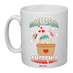 Tazza in ceramica 8x10 pazza idea con frase dolce pasqua amore mio