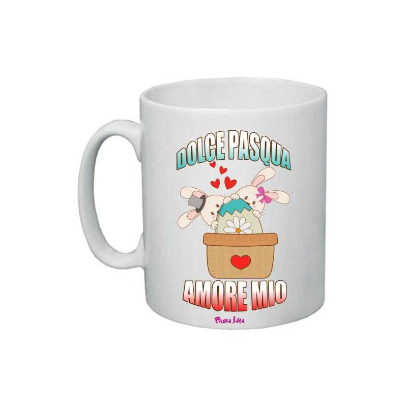 Tazza in ceramica 8x10 pazza idea con frase dolce pasqua amore mio