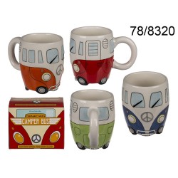 78/8320 - Tazza, Bus Camper, ca. 13 x 10 cm, in ceramica, 4 colori ass., in confezione regalo, 672/PALEAN 4029811411900