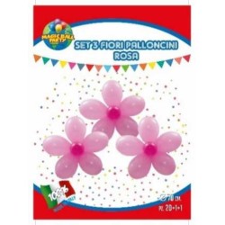 Set 3 fiori rosa palloncini magic ball party