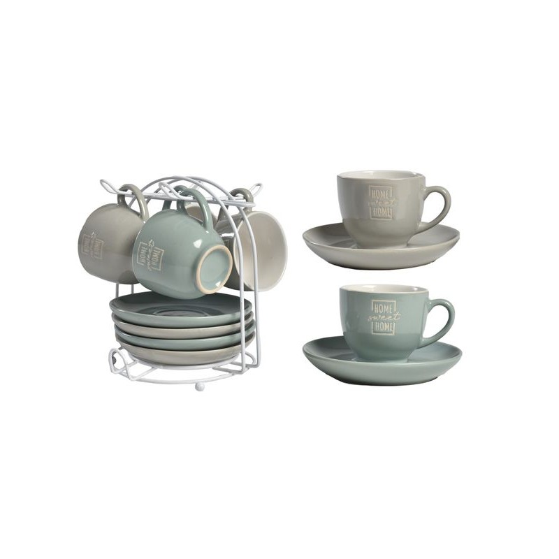 Set 4 tazzine da caffe' vintage con piattino cm 6,2x5,3x3,5