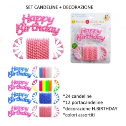 SET CANDELINE E DECORAZIONE HAPPY BIRTHDAY