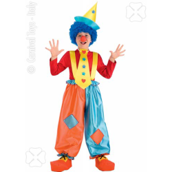 Set clown bimbo pant. con bretelle cappello