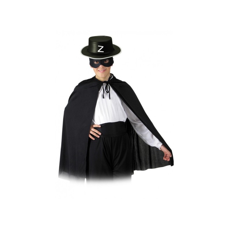 Set travestimento da cavaliere nero, taglia bambino, composto da cappello nero, mantello maschera e fusciacca, ideale per compl