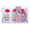 set viaggio con lozione corpo+gel doccia+shampoo
