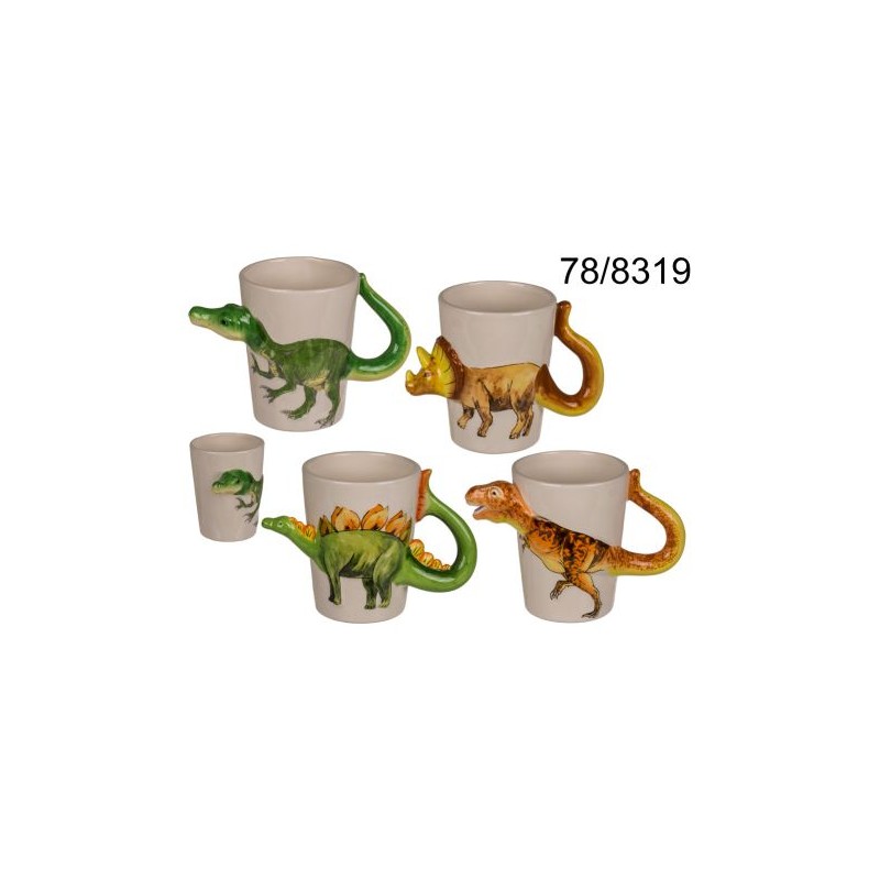 Tazza in ceramica, Dinosauro, ca. 15 x 8 cm, 4 ass., EAN 4029811420773