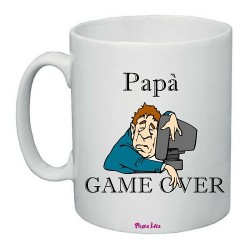 Tazza mug  in ceramica cm 8x10  festa del papà con stampa papà game over