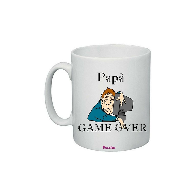 Tazza mug  in ceramica cm 8x10  festa del papà con stampa papà game over