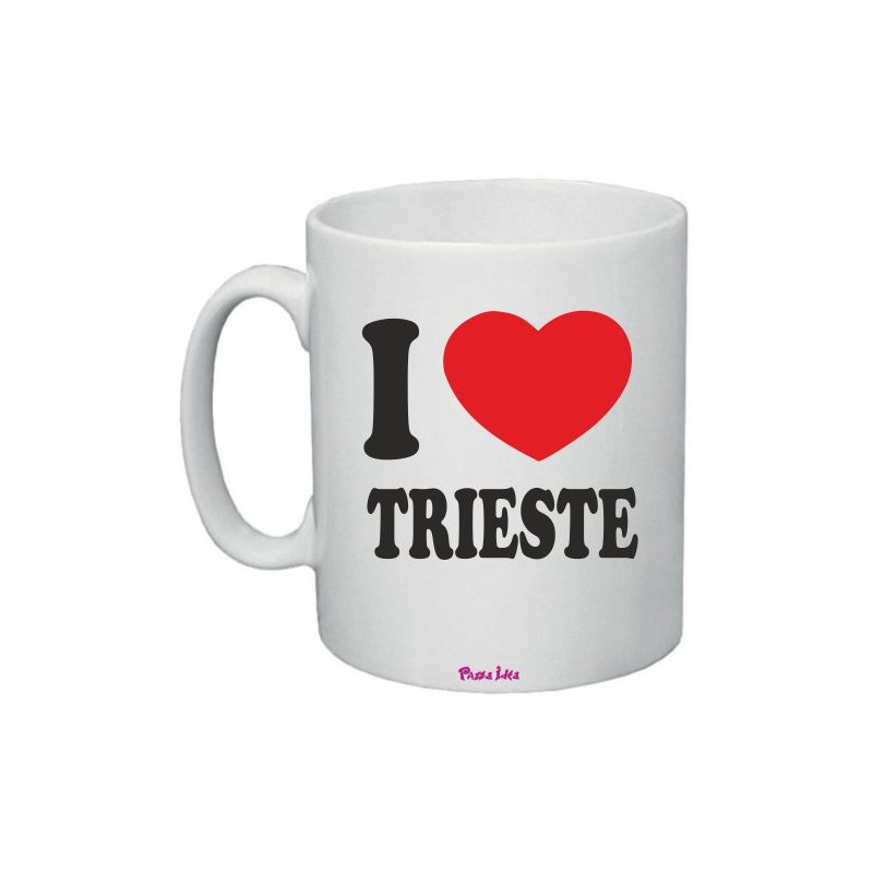 Tazza mug in ceramica cm 8x12 con stampa i love Trieste