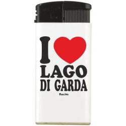 Accendino grande ricaricabile con stampa i love lago di garda display 20 pz