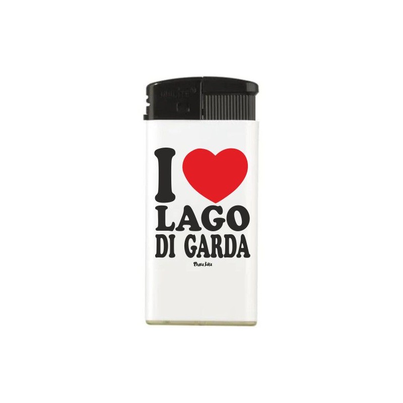 Accendino grande ricaricabile con stampa i love lago di garda display 20 pz