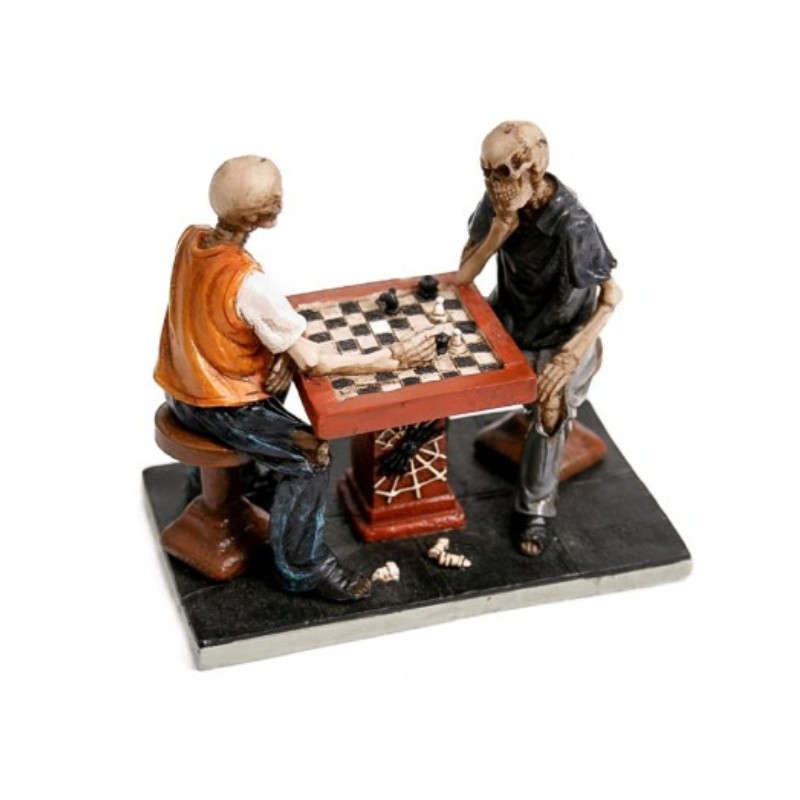 Teschio giocatori scacchi scheletro cm. 12x10