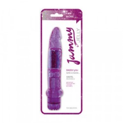 Vibratore jammy jelly dazzly glitter purple anale e vaginale cm 18,5 penetrazione 14 cmx 3 cm