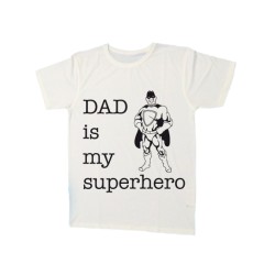 T- shirt bianca Dad is my superhero