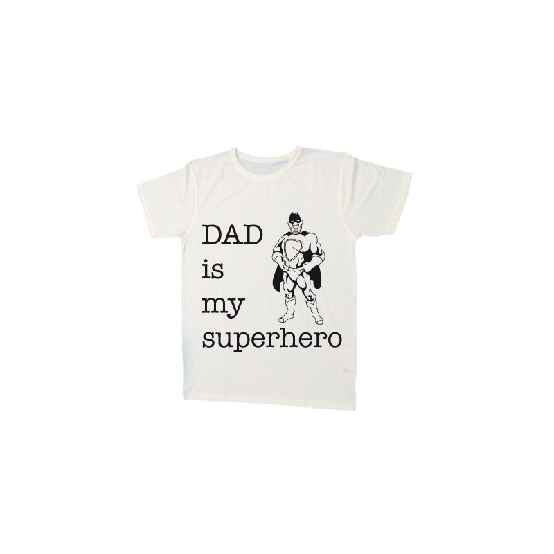 T- shirt bianca Dad is my superhero