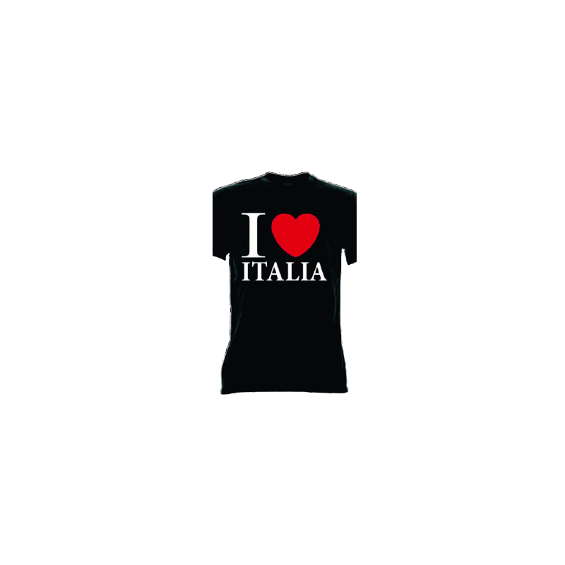 t-shirt con frase I LOVE ITALIA taglie assortite S-M-L-XL-XXL