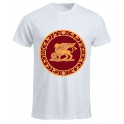 T-shirt con stampa leone...