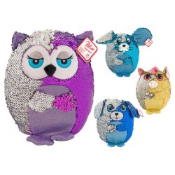 Animali con paillettes peluche cm 20 4 assortiti