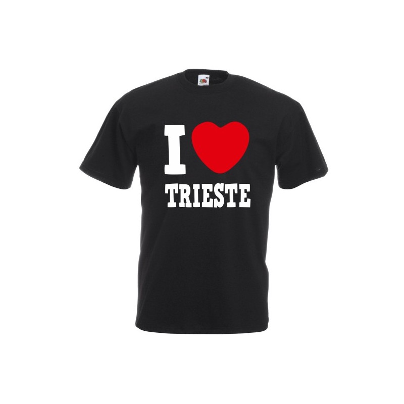 T-shirt in cotone con stampa i love trieste