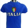 T-shirt in cotone con stampa scudetto italia in cotone taglie da adulto e bambino