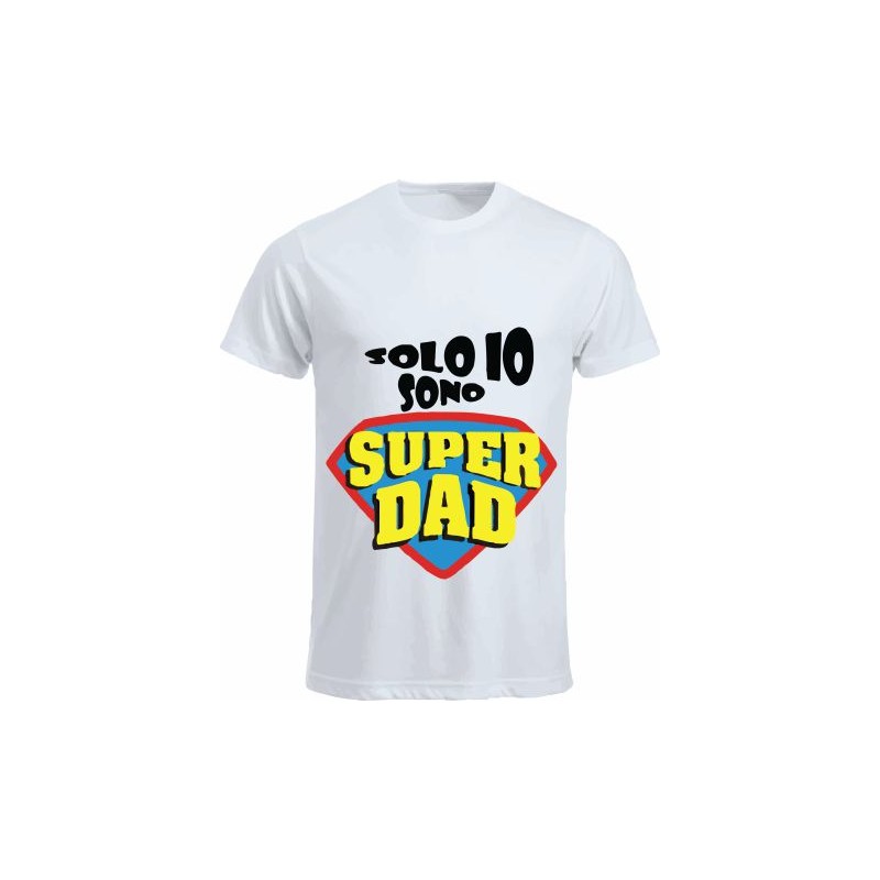 t-shirt in poliestere manica corta con scritta  solo io sono super dad