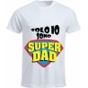 t-shirt in poliestere manica corta con scritta  solo io sono super dad