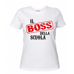 T-Shirt insegnanti con frase simpatica Il Boss della Scuola