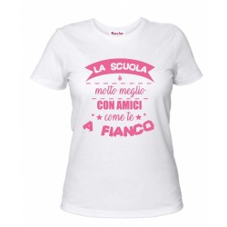 T-Shirt insegnanti con frase simpatica La scuola è molto meglio con amici come te a fianco