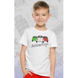 T-Shirt magliette adulto e bambino Italia style con 3 auto in  cotone