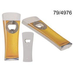 Apribottiglia in metallo con maniglia in legno, Bicchiere di birra, ca. 16 cm, EAN 4029811411979
