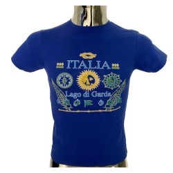 T.shirt maglietta in cotone con stampa italia  lago di garda