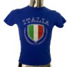 T.shirt maglietta in cotone con stampa scudetto grande Italia